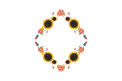 Floral border box label of wreath with branch and leaves dec Product Image 1