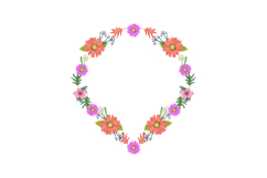 Floral border box label of wreath with branch and leaves ele Product Image 1