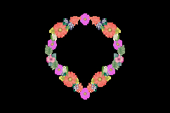 Floral border box label of wreath with branch and leaves ele Product Image 2