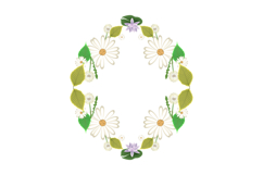 Floral border box label of wreath with branch and leaves gra Product Image 1