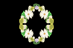 Floral border box label of wreath with branch and leaves gra Product Image 2