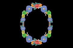 Floral border box label of wreath with branch and leaves orn Product Image 2