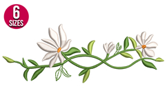 Floral Border Machine Embroidery Design | Elegant Pattern Product Image 1