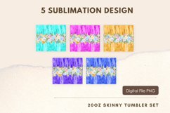 20oz Border Sweet Floral Glitter Brush Tumbler Sublimation Product Image 2