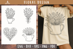 Floral Bouquet Heart Tea Cup SVG Vintage print