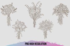 Floral Bouquet Sketch Clipart Product Image 1