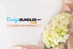 Floral Bouquet with Glitter Ribbons | Flat Lay Photo Product Image 1