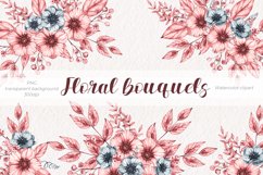 Floral bouquets/Watercolor Clipart PNG Product Image 1