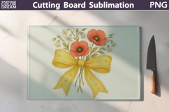 Floral Bow Cutting Board | Poppy Cutting Board Product Image 1