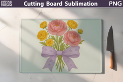 Floral Bow Cutting Board | Peony Cutting Board Product Image 1