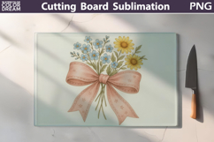 Floral Bow Cutting Board | Daisy Wildflowers Cutting Board Product Image 1