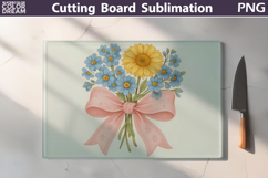 Floral Bow Cutting Board | Daisy Wildflowers Cutting Board Product Image 1