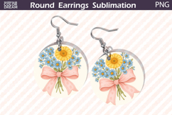 Sunflower Forget Me Not Earrings Design | Round Floral Product Image 1