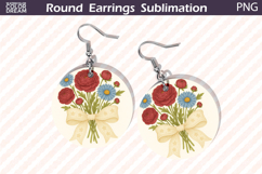 Red Ranunculus Earrings Design | Round Floral Jewelry Product Image 1