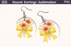 Orange Poppy Earrings Design | Round Floral Jewelry Product Image 1