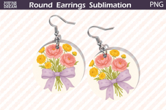 Peony Ranunculus Earrings Design | Round Floral Jewelry Product Image 1