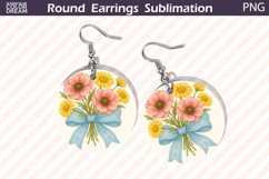 Peach Anemone Daisy Earrings Design | Round Floral Jewelry Product Image 1