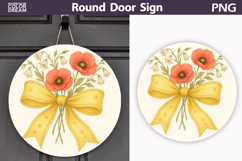 Poppy Round Sign | Wildflowers Sublimation Product Image 1
