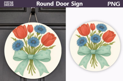Tulip Round Sign | Spring Floral Sublimation Product Image 1