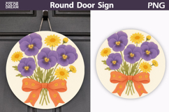 Pansies Round Sign | Wildflowers Sublimation Product Image 1