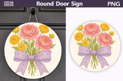 Peonies Round Sign | Wildflowers Sublimation Product Image 1
