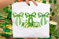 Floral Coquette Bow St Patrick's Day PNG, Shamrock PNG, Luck Product Image 7