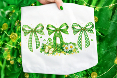 Floral Coquette Bow St Patrick's Day PNG, Shamrock PNG, Luck Product Image 5