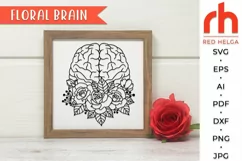 floral brain svg, flower brain svg, mental health svg, blooming brain svg, half brain svg, plants brain svg, roses brain svg, botanical brain svg, human brain svg, mind health svg, happiness svg, meditation svg, wildflower brain svg