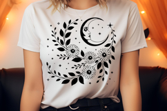 Floral Design with Moon SVG Product Image 1