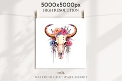 Floral Bull Skull Flowers Clipart PNG Scrapbooking Nursery Art Watercolor Transparent wedding invitation shirt designs sublimation printable bloom architecture  watercolor floral bull skull flowers clipart, sublimation nursery, wedding invitation
