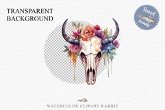 Floral Bull Skull Flowers Clipart PNG Scrapbooking Nursery Art Watercolor Transparent wedding invitation shirt designs sublimation printable bloom architecture  watercolor floral bull skull flowers clipart, sublimation nursery, wedding invitation