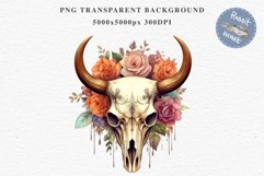 Floral Bull Skull Flowers Clipart PNG Scrapbooking Nursery Art Watercolor Transparent wedding invitation shirt designs sublimation printable bloom architecture  watercolor floral bull skull flowers clipart, sublimation nursery, wedding invitation