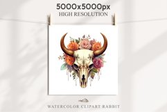 Floral Bull Skull Flowers Clipart PNG Scrapbooking Nursery Art Watercolor Transparent wedding invitation shirt designs sublimation printable bloom architecture  watercolor floral bull skull flowers clipart, sublimation nursery, wedding invitation