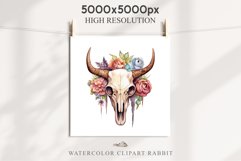 Floral Bull Skull Flowers Clipart PNG Scrapbooking Nursery Art Watercolor Transparent wedding invitation shirt designs sublimation printable bloom architecture  watercolor floral bull skull flowers clipart, sublimation nursery, wedding invitation