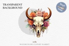 Floral Bull Skull Flowers Clipart PNG Scrapbooking Nursery Art Watercolor Transparent wedding invitation shirt designs sublimation printable bloom architecture  watercolor floral bull skull flowers clipart, sublimation nursery, wedding invitation
