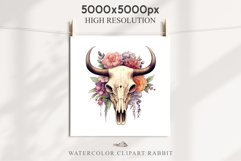 Floral Bull Skull Flowers Clipart PNG Scrapbooking Nursery Art Watercolor Transparent wedding invitation shirt designs sublimation printable bloom architecture  watercolor floral bull skull flowers clipart, sublimation nursery, wedding invitation