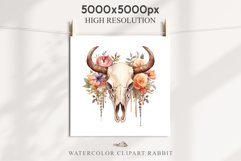 Floral Bull Skull Flowers Clipart PNG Scrapbooking Nursery Art Watercolor Transparent wedding invitation shirt designs sublimation printable bloom architecture  watercolor floral bull skull flowers clipart, sublimation nursery, wedding invitation