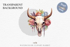 Floral Bull Skull Flowers Clipart PNG Scrapbooking Nursery Art Watercolor Transparent wedding invitation shirt designs sublimation printable bloom architecture  watercolor floral bull skull flowers clipart, sublimation nursery, wedding invitation