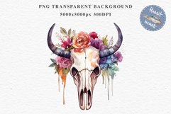 Floral Bull Skull Flowers Clipart PNG Scrapbooking Nursery Art Watercolor Transparent wedding invitation shirt designs sublimation printable bloom architecture  watercolor floral bull skull flowers clipart, sublimation nursery, wedding invitation