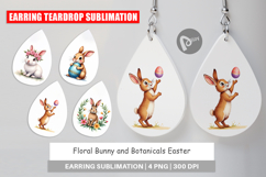 Floral Bunny Easter Earring Product Image 1