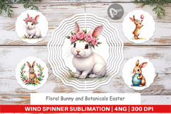 Floral Bunny Easter Wind Spinner Product Image 1