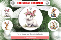 Floral Bunny Easter Ornament Product Image 1