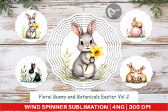 Floral Bunny Easter Wind Spinner Product Image 1