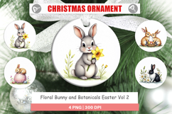 Floral Bunny Easter Ornament Product Image 1