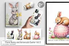Floral Bunny Easter Digital Paper Product Image 1
