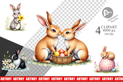 Floral Bunny Easter Sublimation Product Image 1