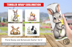 Floral Bunny Easter Tumbler Product Image 1