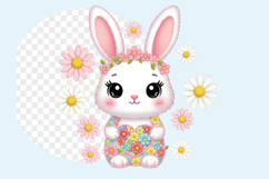 Floral Bunny PNG Product Image 1