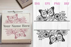 floral butterflies monogram
