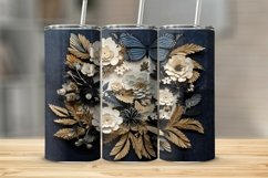 Paper Quilling Flowers Butterflies Tumbler Sublimation Wrap Product Image 1